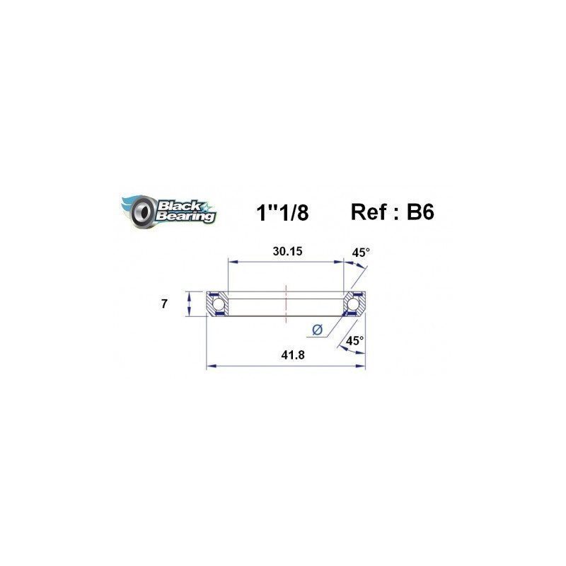 Roulement de direction BlackBearing B6 1"1/8 30.15x41.8x7 mm 45x45°