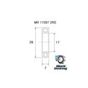 Roulement de moyeux BlackBearing B5 céramique MR-17287-2RS Roulement de moyeux BlackBearing B5 céramique MR-17287-2RS