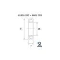 Roulement de moyeux BlackBearing B5 céramique 6805-2RS Roulement de moyeux BlackBearing B5 céramique 6805-2RS