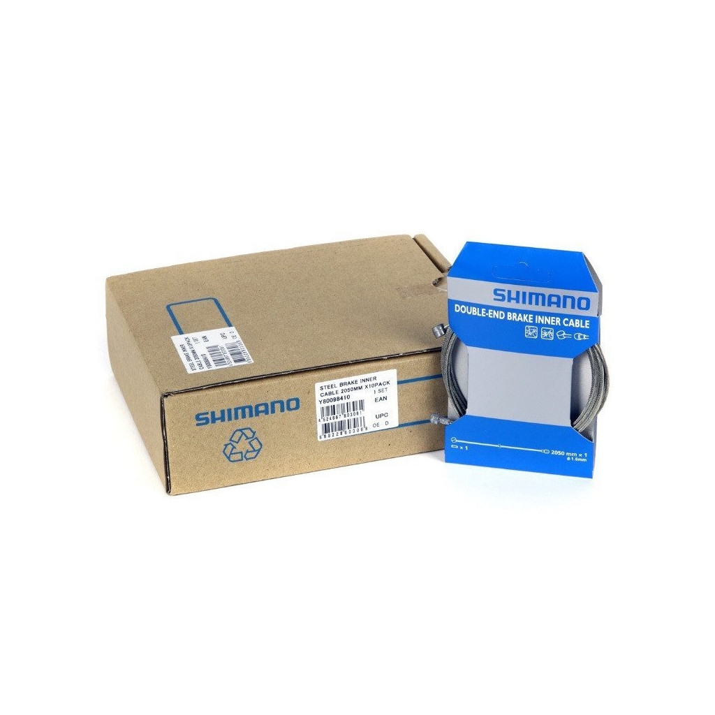 Pack de 10 cables y puntas de freno Shimano 2050mm Y80098410 Muy