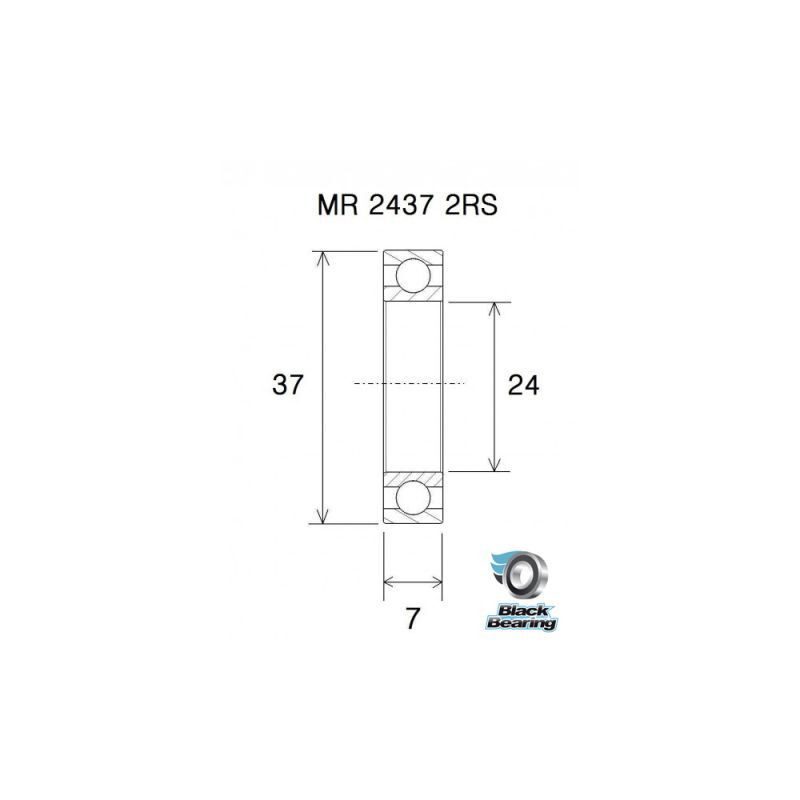 Roulement de moyeux BlackBearing B3 acier MR2437-2RS