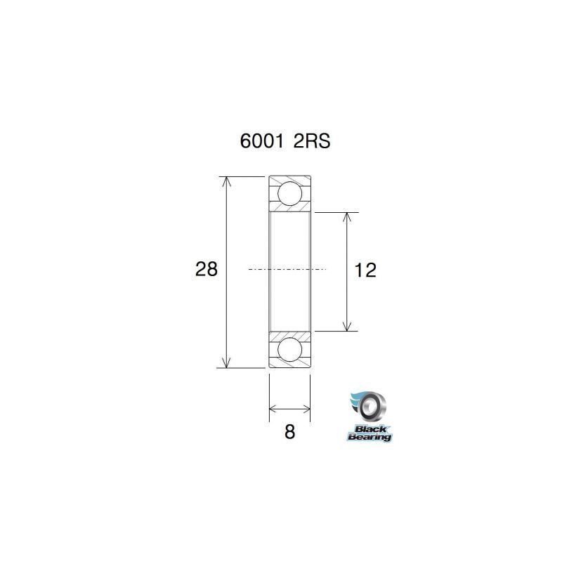 Roulement de moyeux BlackBearing B5 acier 6001-2RS