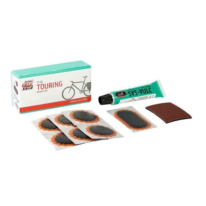 Kit de réparation 6+1 rustines avec colle Rema Tip Top Kit de réparation 6+1 rustines avec colle Rema Tip Top