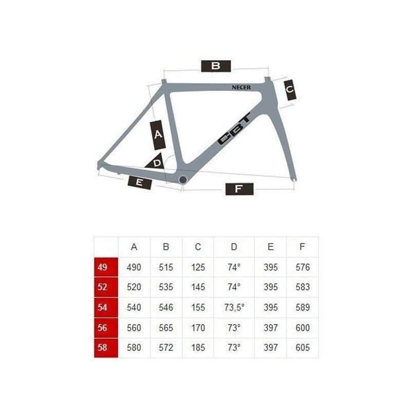 Kit cadre vélo route CBT Italia Necer Disc 99