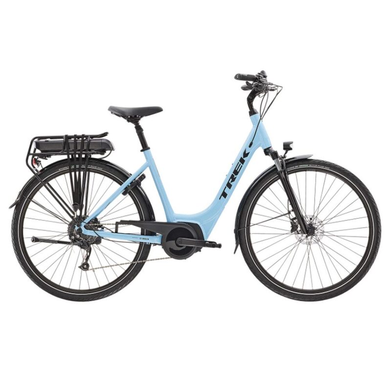 VTC électrique Trek Verve+2 Lowstep 400WH Azure 2021