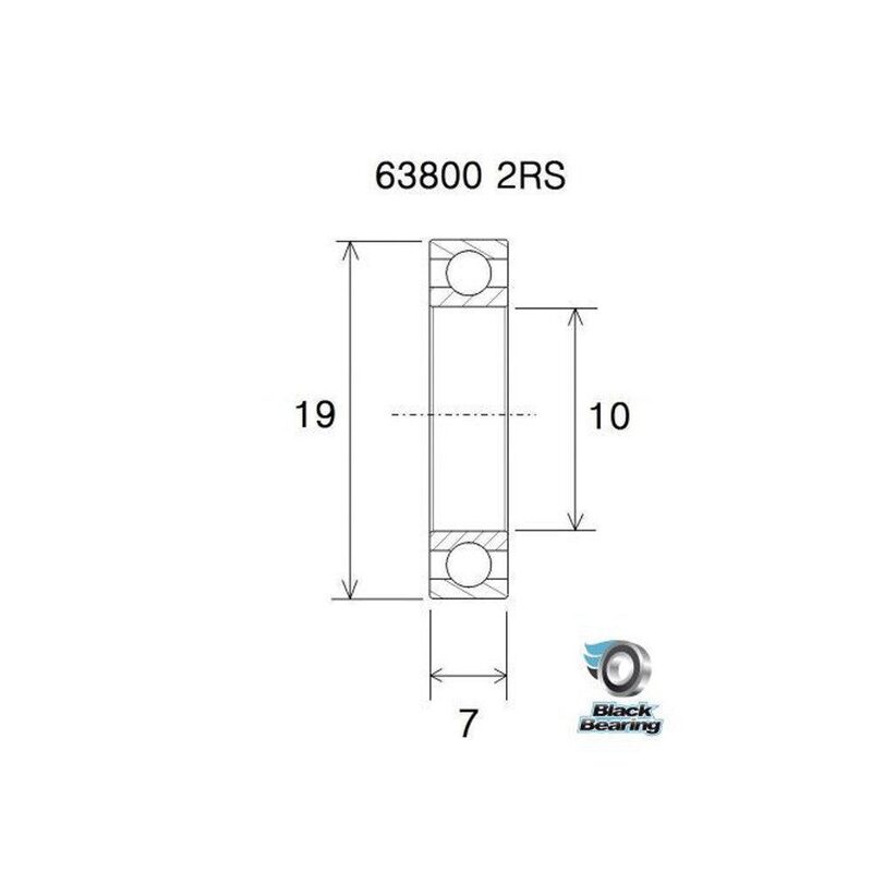 Roulement cadre vélo BlackBearing MAX 3800-2RS 10x19x7 mm acier