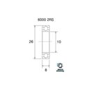 Roulement VTT tout suspendu BlackBearing MAX 6000-2RS 10x26x8 mm acier Roulement VTT tout suspendu BlackBearing MAX 6000-2RS 10x26x8 mm acier