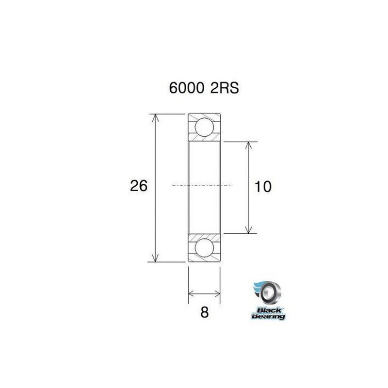 Roulement VTT tout suspendu BlackBearing MAX 6000-2RS 10x26x8 mm acier