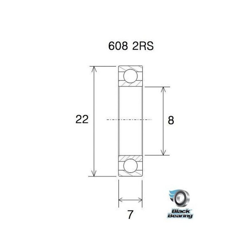 Roulement VTT tout suspendu BlackBearing MAX 608-2RS 8x22x7 mm acier