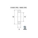 Roulement VTT tout suspendu BlackBearing MAX 6800-2RS 10x19x5 mm acier Roulement VTT tout suspendu BlackBearing MAX 6800-2RS 10x19x5 mm acier