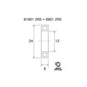 Roulement VTT tout suspendu BlackBearing MAX 6901-2RS 12x24x6 mm acier