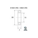 Roulement VTT tout suspendu BlackBearing MAX 6902-2RS 15x28x7 mm acier Roulement VTT tout suspendu BlackBearing MAX 6902-2RS 15x28x7 mm acier