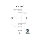 Roulement BlackBearing B5 6026-2RS 6x19x6 mm acier