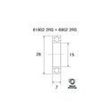 Roulements de moyeu Blackbearing B3 acier 6902-2RS 15x28x7 Roulements de moyeu Blackbearing B3 acier 6902-2RS 15x28x7