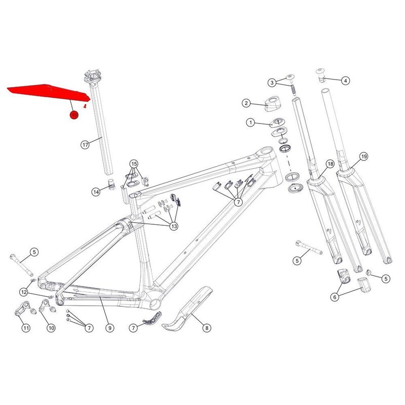 Garde-boue vélo arrière BMC D-Fender Mudguard pour RM01 et URS