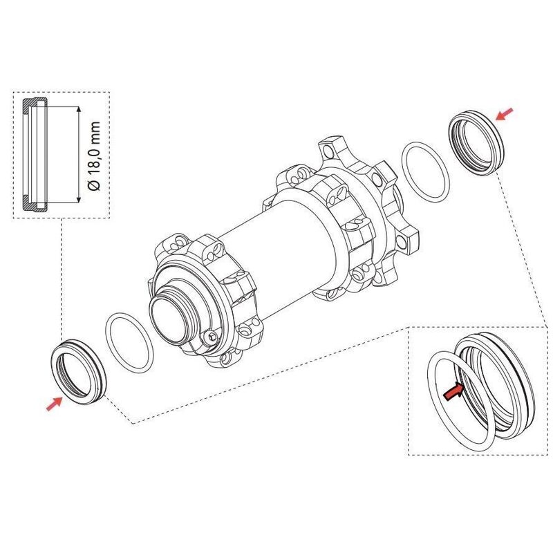 Adaptateurs axe roue avant VTT Fulcrum 15x100mm, KIT-FCFA15 Adaptateurs axe roue avant VTT Fulcrum 15x100mm, KIT-FCFA15