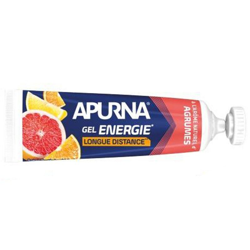 Boîte de 4 gels énergétiques + 1 gratuit - Apurna Gel Energie Longue Distance Agrumes