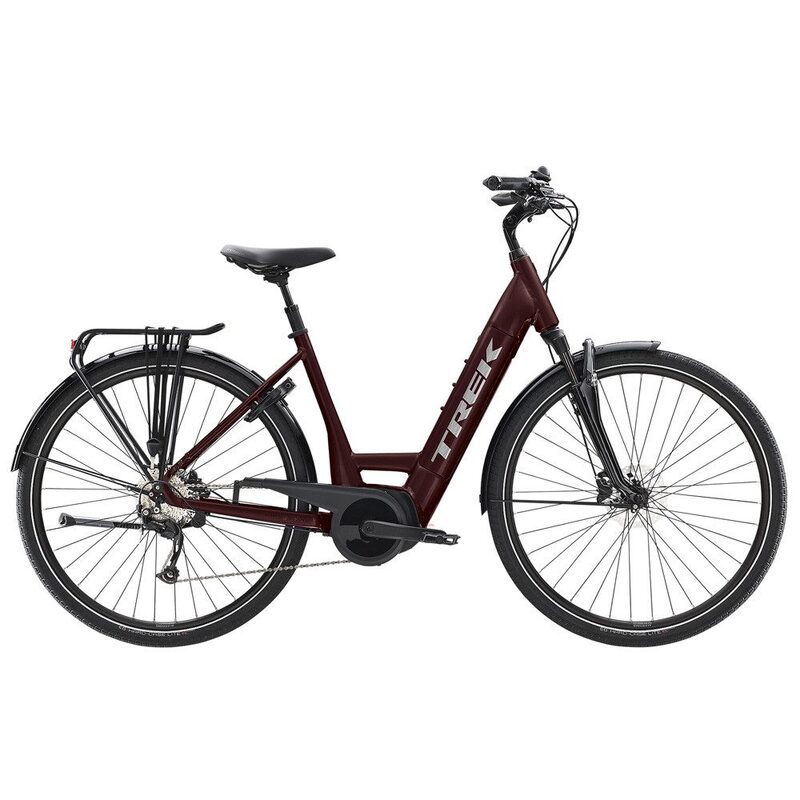 VTC électrique Trek Verve+ 4 Lowstep 500 Wh Cobra Blood 2023