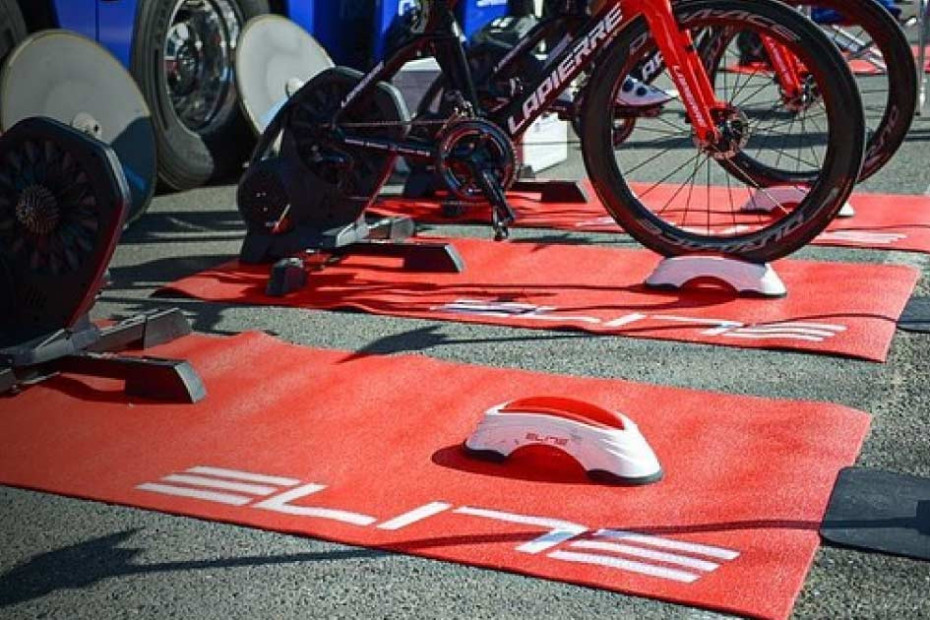 Elite Alfombrilla para Rodillo Bicicleta - rojo